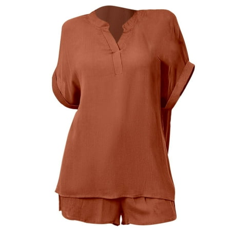 Spring And Summer Solid Color V Neck Loose T Shirt Shorts Home Casual Suit Night Dresses for Women Sleep Pajamas Lingerie Sleepwear for Women
Spring And Summer Solid Color V Neck Loose T Shirt Shorts Home Casual Suit Night Dresses for Women Sleep Pajamas Lingerie Sleepwear for Women