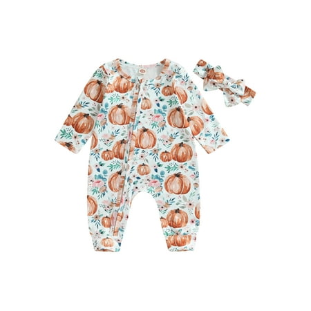 GXFC Infant Baby Boys Girls Halloween One Piece Jumpsuit Newborn Long Sleeve Floral Pumpkin Print Romper Sweatshirt Toddler Halloween Fall Bodysuit Costume with Headband Outfit 0-18M
GXFC Infant Baby Boys Girls Halloween One Piece Jumpsuit Newborn Long Sleeve Floral Pumpkin Print Romper Sweatshirt Toddler Halloween Fall Bodysuit Costume with Headband Outfit 0-18M