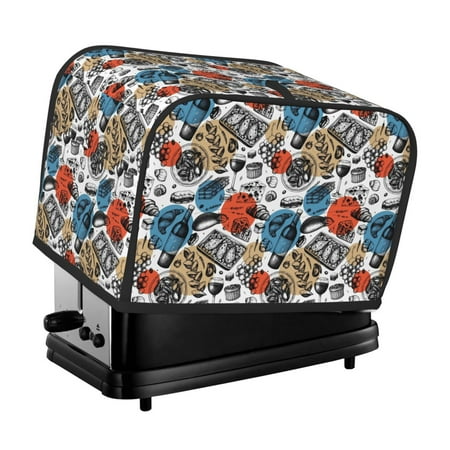 KLL French Food Print 2 Slice Toaster Dust Covers Kitchen Small Appliance Cover with 2 Pockets Can hold Jam Spreader Knife & Toaster Tongs (11.4 x 7.9 x 7.5)
KLL French Food Print 2 Slice Toaster Dust Covers Kitchen Small Appliance Cover with 2 Pockets Can hold Jam Spreader Knife & Toaster Tongs (11.4 x 7.9 x 7.5)