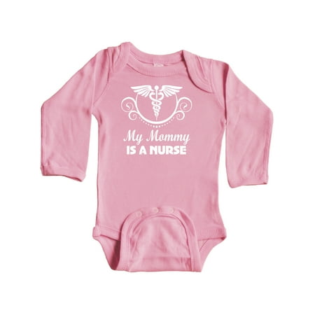 Inktastic My Mommy is a Nurse Gift Baby Boy or Baby Girl Long Sleeve Bodysuit