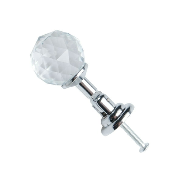 40mm Crystal Glass Knobs Wardrobe Dresser Door Knobs Flexible Pull Handle Knob for Home Cupboard (Clear)