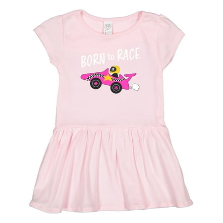 Inktastic Born to Race- Pink Race Car Gift Toddler Girl Dress
