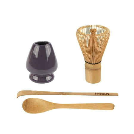 BambooMN Brand - Matcha Green Tea Whisk Set - Whisk + Scoop + Tea Spoon + Purple Whisk Holder
BambooMN Brand - Matcha Green Tea Whisk Set - Whisk + Scoop + Tea Spoon + Purple Whisk Holder