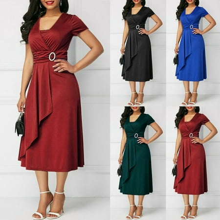 Women's Plus Size Maxi Cocktail Party Wedding Evening Formal Midi Long Dresses