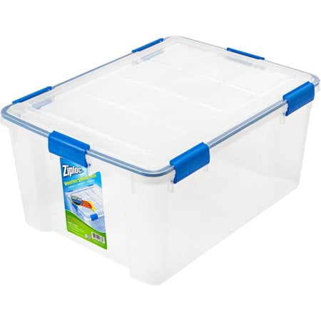 Ziploc 60 Qt./15 Gal. WeatherShield Storage Box, 1 count, Clear