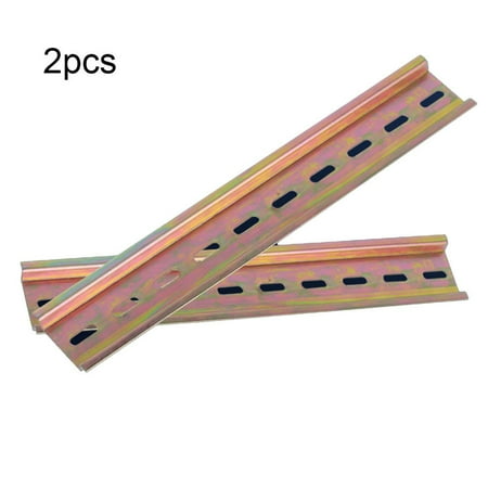 Goodhd 2 Pieces DIN Rail Slotted Aluminum 10cm-50cm Long 35mm Wide 7.5mm High