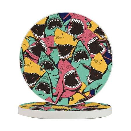 Circular Drink Coasters Set Angry Shark Beautiful Home Decor Diatomite Heat-Resistant Diatomite Protect Table Countertop
Circular Drink Coasters Set Angry Shark Beautiful Home Decor Diatomite Heat-Resistant Diatomite Protect Table Countertop