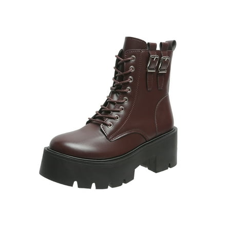 GENILU Women Waterproof Fashion Combat Boots Mid Heel Work Chunky Block Heels Bootie Brown 6.5
GENILU Women Waterproof Fashion Combat Boots Mid Heel Work Chunky Block Heels Bootie Brown 6.5