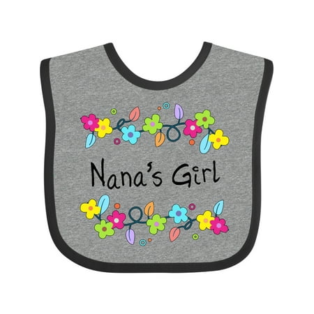 Inktastic Nanas Girl- Bright Flowers Gift Baby Girl Bib