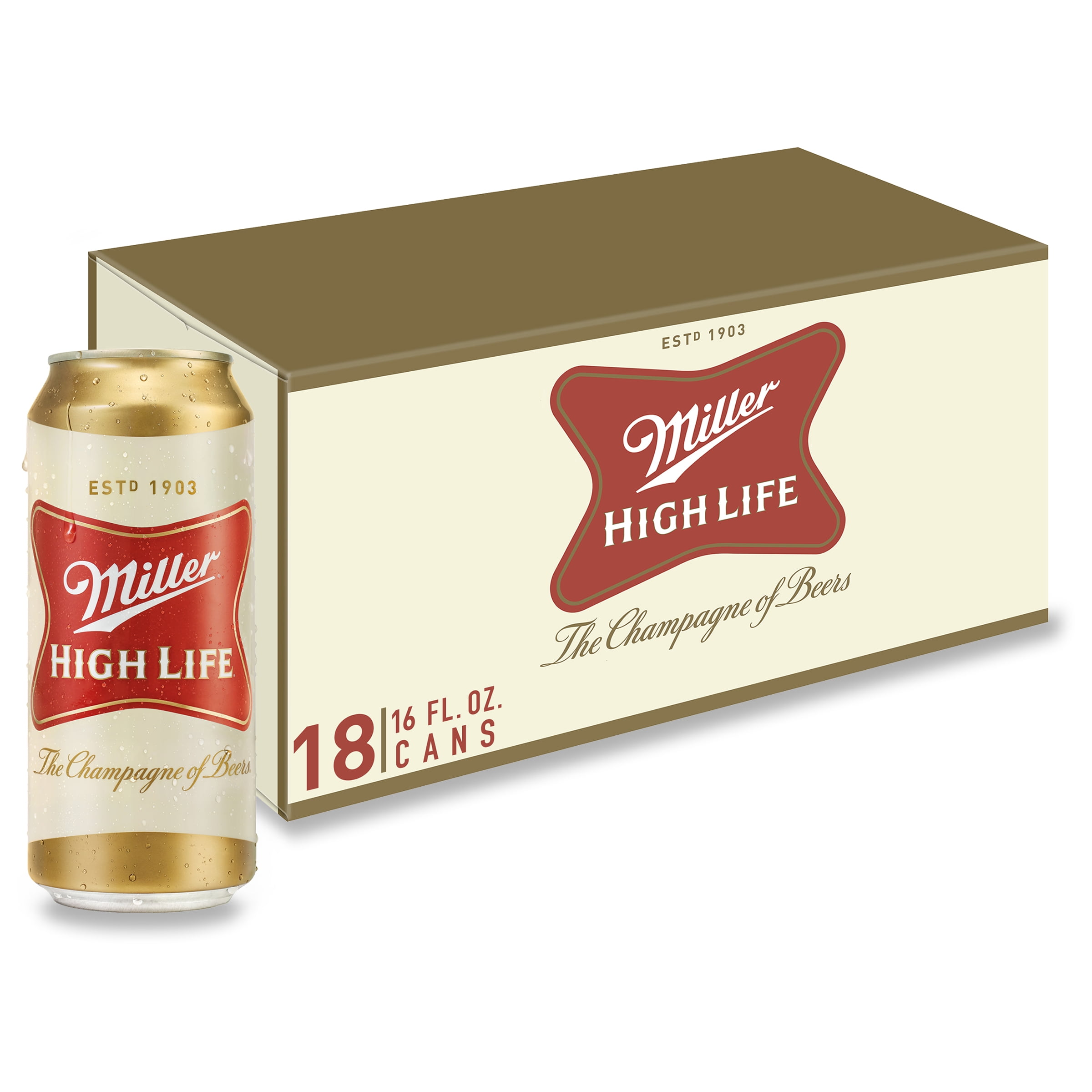 Miller High Life American Lager Beer Beer Pack Fl Oz Cans Abv Walmart