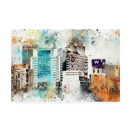 Trademark Fine Art 'NYC Watercolor Collection - W Sign' Canvas Art by Philippe Hugonnard