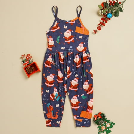 NIUREDLTD Toddler Girls Christmas Sleeveless Cartoon Prints Romper Jumpsuit With Pocket Clothes
NIUREDLTD Toddler Girls Christmas Sleeveless Cartoon Prints Romper Jumpsuit With Pocket Clothes