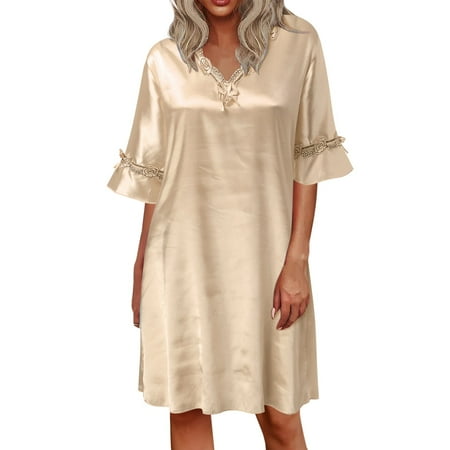 ZHAGHMIN Matching Lounge Sets For Women Women Casual Solid Dress Short Sleeve V Neck Lace Dress Pullover Loose Dress Pajama Nightgown Sleep Wear Summer Short Sleep Shirt Womens Oversized Night Shirt
ZHAGHMIN Matching Lounge Sets For Women Women Casual Solid Dress Short Sleeve V Neck Lace Dress Pullover Loose Dress Pajama Nightgown Sleep Wear Summer Short Sleep Shirt Womens Oversized Night Shirt