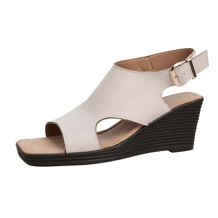 Summer Saving Clearance! Kukoosong Womens Wedge Sandals Womens Summer Fashion Casual Sandals Open Toe Thick Bottom Solid Color Wedges Shoes Sandals Women Beige 37
Summer Saving Clearance! Kukoosong Womens Wedge Sandals Womens Summer Fashion Casual Sandals Open Toe Thick Bottom Solid Color Wedges Shoes Sandals Women Beige 37