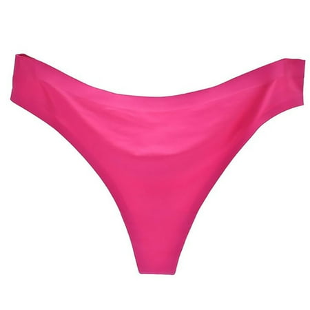 6PC Women Invisible Underwear Briefs G-Strings Ice Silk Seamless Crotch