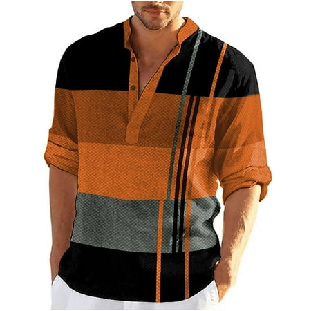 Men s Button Long Sleeve Shirt Casual Loose Patchwork Print Top Fall Oversized Lapel Collar Pullover Blouses for Men (Orange L)
Men s Button Long Sleeve Shirt Casual Loose Patchwork Print Top Fall Oversized Lapel Collar Pullover Blouses for Men (Orange L)