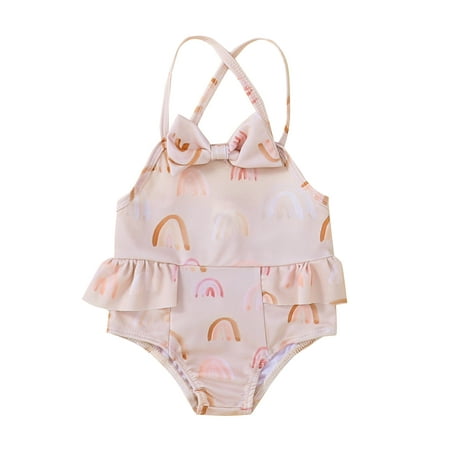 TheFound Cute Newborn Baby Girls Swimsuit Bowknot Rainbow Print Sleeveless Sling Ruffle Summer Bikini Beachwear
TheFound Cute Newborn Baby Girls Swimsuit Bowknot Rainbow Print Sleeveless Sling Ruffle Summer Bikini Beachwear