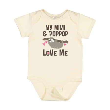 Inktastic Mimi and PopPop Love Me Sloth Gift Baby Girl Bodysuit