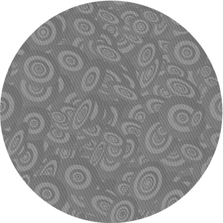 Ahgly Company Indoor Round Patterned Dim Gray Area Rugs 6 Round