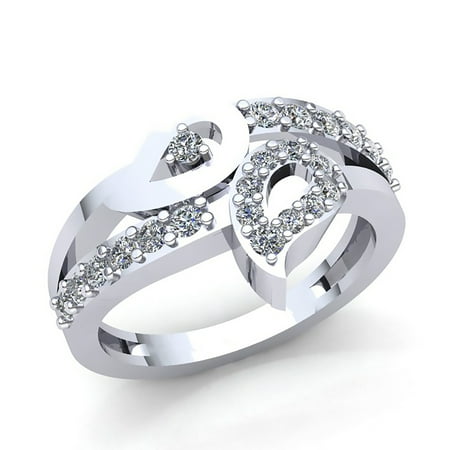 Genuine 1ct Round Cut Diamond Ladies Bridal Accent Fancy Anniversary Wedding Band Solid 14K Rose, White or Yellow Gold IJ SI2