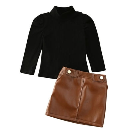 CenturyX 2Pcs Newborn Baby Girls Clothes Set Bubble Long Sleeve Top Leather Brown Short Skirt Outfits Black 2-3 Years
CenturyX 2Pcs Newborn Baby Girls Clothes Set Bubble Long Sleeve Top Leather Brown Short Skirt Outfits Black 2-3 Years