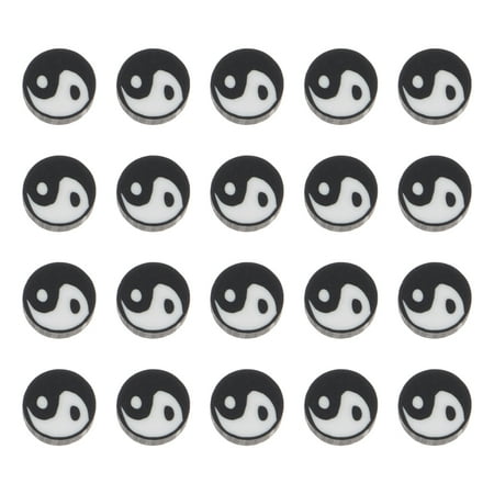 100pcs Tai Chi Yin Yang Loose Spacer Beads Charms for DIY Jewelry Making