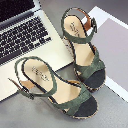 Women Fish Mouth Platform High Heels Wedge Sandals Buckle Slope Sandals Note Please Buy One Or Two Sizes Larger
Women Fish Mouth Platform High Heels Wedge Sandals Buckle Slope Sandals Note Please Buy One Or Two Sizes Larger