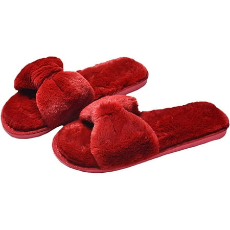 PIKADINGNIS Winter Bowknot Soft Fur Slippers Lightweight Ladies Plush Home Slippers Open-toe Non-slip Indoor and Outdoor Slippers 6 colors
PIKADINGNIS Winter Bowknot Soft Fur Slippers Lightweight Ladies Plush Home Slippers Open-toe Non-slip Indoor and Outdoor Slippers 6 colors