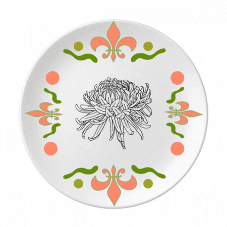 Flower Chrysanthemum Illustration Flower Ceramics Plate Tableware Dinner Dish