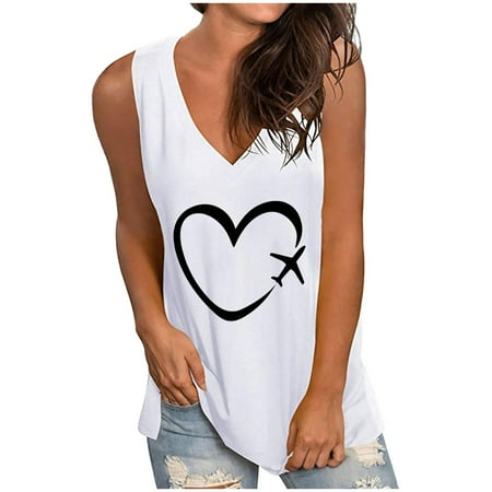 Women s Casual Loose Solid Love Print V-Neck Sleeveless Tank Tops《ladies tops on clearance》
Women s Casual Loose Solid Love Print V-Neck Sleeveless Tank Tops《ladies tops on clearance》