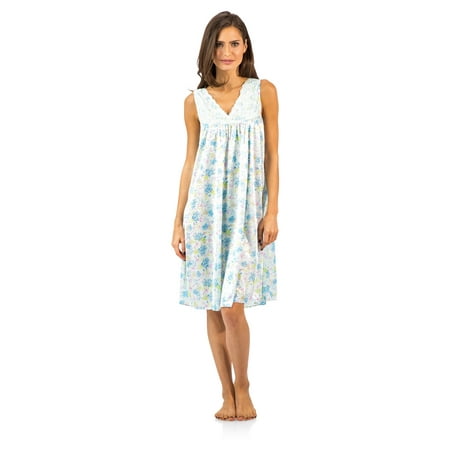 Casual Nights Women s Flowral Lace Tricot Sleeveless Nightgown
