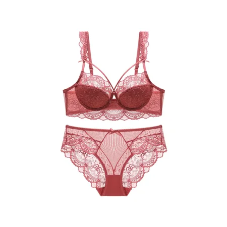 Sweet Lace Sexy Lingerie Set Underwire Push Up Bra & Semi-Sheer Briefs Panties Set Women‘s Underwear & Lingerie
Sweet Lace Sexy Lingerie Set Underwire Push Up Bra & Semi-Sheer Briefs Panties Set Women‘s Underwear & Lingerie