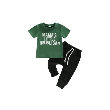 Amuver Baby Boys Pants Set Short Sleeve Crew Neck Letters Print T-shirt + Elastic Waist Sweatpants
Amuver Baby Boys Pants Set Short Sleeve Crew Neck Letters Print T-shirt + Elastic Waist Sweatpants