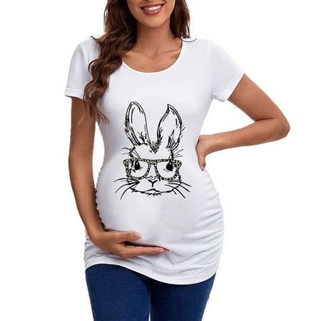 Zlekejiko Easter Womens Maternity Short Sleeve Crew Neck Rabbit Graphic Ruched Sides T Shirt Tops Pregnancy Tunic Blouse
Zlekejiko Easter Womens Maternity Short Sleeve Crew Neck Rabbit Graphic Ruched Sides T Shirt Tops Pregnancy Tunic Blouse