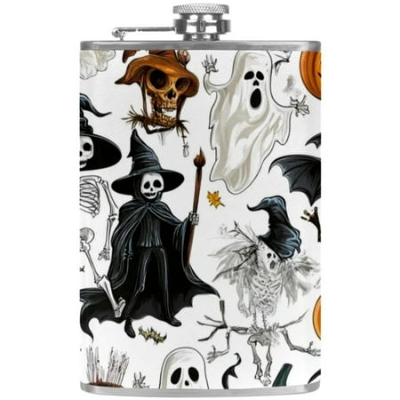 josid Halloween Theme 3.6x6in Stainless Steel Small Flask Leak-Proof Stainless Steel Construction Wrapped in Premium Two-Layer Leather Nano-Printed Design 227ml Capacity
josid Halloween Theme 3.6x6in Stainless Steel Small Flask Leak-Proof Stainless Steel Construction Wrapped in Premium Two-Layer Leather Nano-Printed Design 227ml Capacity