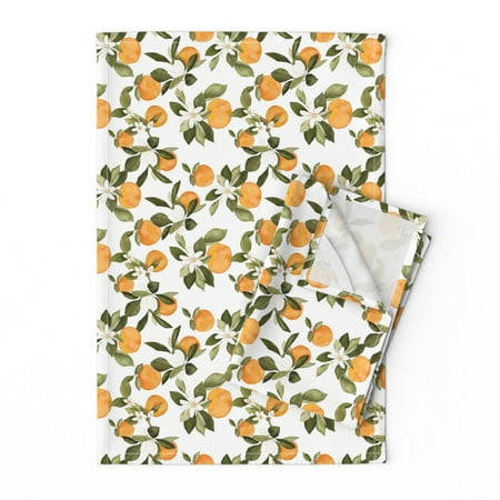Printed Tea Towel Linen Cotton Canvas - Orange Blossom Oranges Blossoms Leaves Fruit Watercolor Spring Summer Citrus Print Decorative Kitchen Towel by Spoonflower
Printed Tea Towel Linen Cotton Canvas - Orange Blossom Oranges Blossoms Leaves Fruit Watercolor Spring Summer Citrus Print Decorative Kitchen Towel by Spoonflower