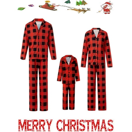 Licupiee Christmas Family Pajamas Sets for Dad Mom Classic Red Black Plaid Long Sleeve Lapel Tops Casual Pants Outfits
Licupiee Christmas Family Pajamas Sets for Dad Mom Classic Red Black Plaid Long Sleeve Lapel Tops Casual Pants Outfits