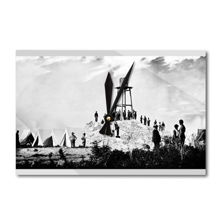 Morris Island, SC - Ruins of Charleston Lighthouse Civil War Photograph (Acrylic Wall Clock)