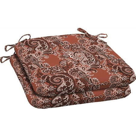 Mainstays Outdoor Wrought Iron Seat Pads, Red Bandana, Set of 2