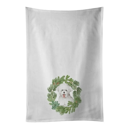 Bichon Frise Tongue Out Christmas Wreath White Kitchen Towel Set of 2 19 in x 28 in
Bichon Frise Tongue Out Christmas Wreath White Kitchen Towel Set of 2 19 in x 28 in