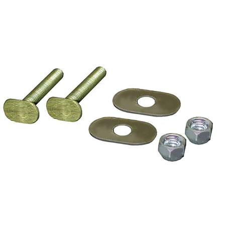 Pack 50 Pair of 1/4 x 3-1/2 Brass Plated Closet Bolts with Oval Washers and A