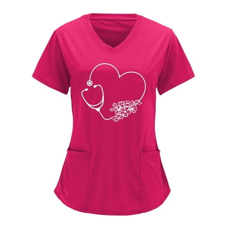 tklpehg Womens Working Unifor m T Shirts Short Sleeve Clearance Loose Fit Lightweight Blouse V-Neck Scrubs Basic Heart Graphic Summer Tops Hot Pink 4(M)
tklpehg Womens Working Unifor m T Shirts Short Sleeve Clearance Loose Fit Lightweight Blouse V-Neck Scrubs Basic Heart Graphic Summer Tops Hot Pink 4(M)