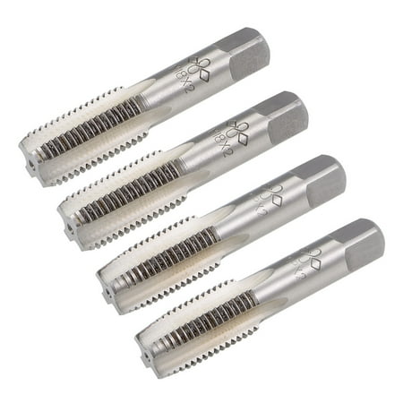 Metric Hand Tap M18 Thread 2 Pitch 4 Straight Flute H2 Alloy Tool Steel 2 Pairs