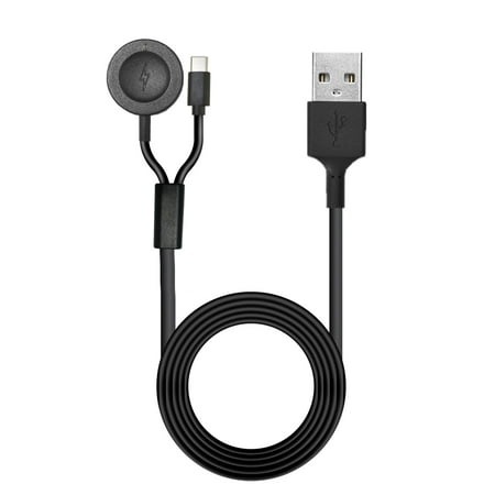 For Fossil Gen6/5/4 2 in 1 USB Charging Cable Earphone Charging Cable Watch Charging Cable