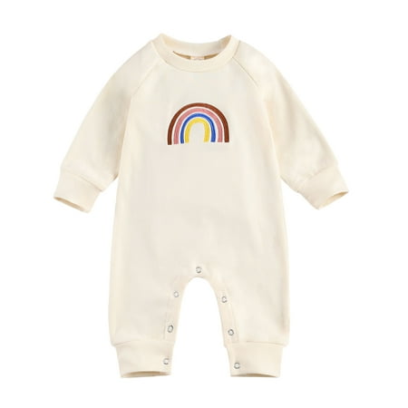 One opening Children s Romper Kid s Crew Neck Long Sleeve Rainbow Pattern Toddler s One-piece Garment
One opening Children s Romper Kid s Crew Neck Long Sleeve Rainbow Pattern Toddler s One-piece Garment