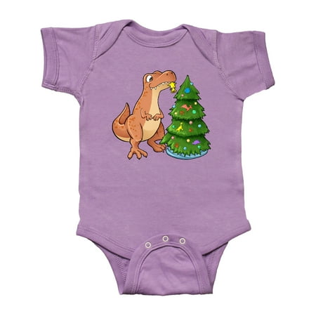 

Inktastic Tyrannosaurus Rex Decorating Christmas Tree Gift Baby Boy or Baby Girl Bodysuit