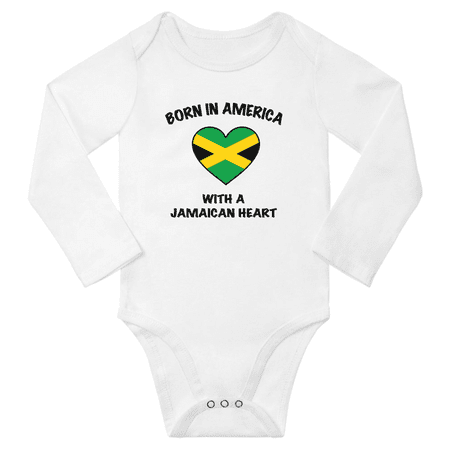 Born in America With a Jamaican Heart Baby Long Sleeve Bodysuit (White 24 Months)
Born in America With a Jamaican Heart Baby Long Sleeve Bodysuit (White 24 Months)