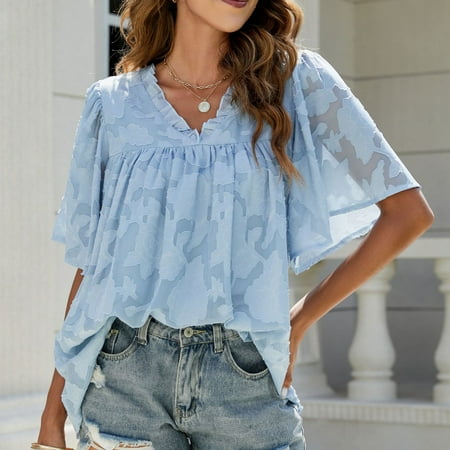 FREE SHIPPING-camisole Women s Casual Sexy Fashion Summer Chiffon Floral Texture Flared Sleeve Shirt V-Neck Top nightgowns for women lingerie valentines day birthday gifts Blue
FREE SHIPPING-camisole Women s Casual Sexy Fashion Summer Chiffon Floral Texture Flared Sleeve Shirt V-Neck Top nightgowns for women lingerie valentines day birthday gifts Blue