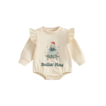 jaweiwi Baby Toddler Girls Christmas Casual Romper 0 3M 6M 12M 18M Long Sleeve Christmas Tree Santa Hat Letter Print Ruffle Jumpsuit
jaweiwi Baby Toddler Girls Christmas Casual Romper 0 3M 6M 12M 18M Long Sleeve Christmas Tree Santa Hat Letter Print Ruffle Jumpsuit