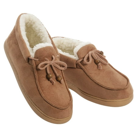 Mens Indoor/Outdoor Memory Foam Moccasins Tan XL